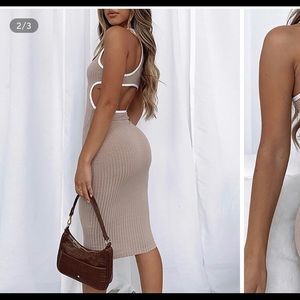 Tan cutout dress size small